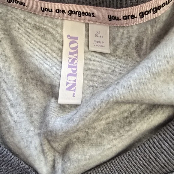 Gray Velour Women's Lounge Wear Pajamas 2-Piece Set with Pink Accents and Socks - Picture 4 of 5